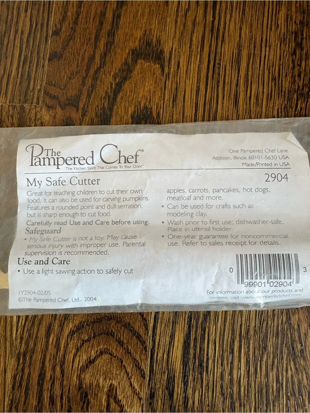 The Pampered Chef My Safe Cutter Kid’s Knife Safety #2904